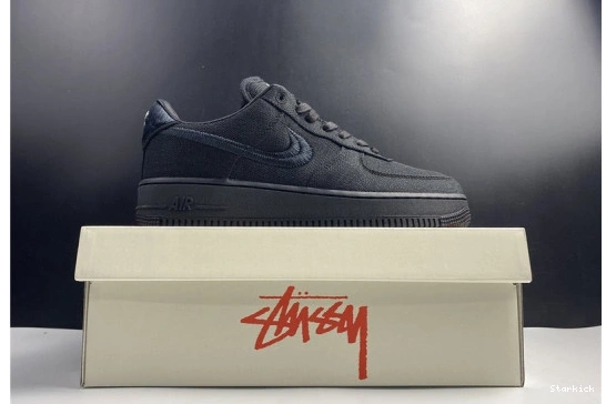 1 Low Black Air Force Stussy Nike CZ9084-001 0204